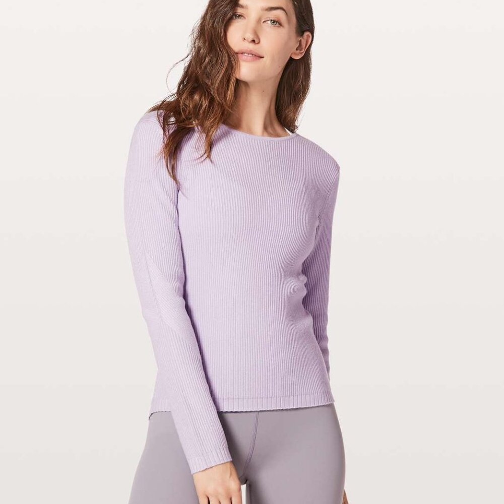 Lululemon Wrap it Back Sweater in Faint Lavender